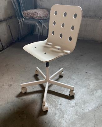 Sedia scrivania IKEA Jules vintage bianca ruote