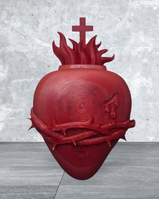 Decorazione arte statua sacro cuore gesù ex voto
