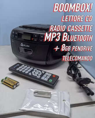 Boombox Klim E1 Lettore Cd Radio USB 8gb Bluetooth