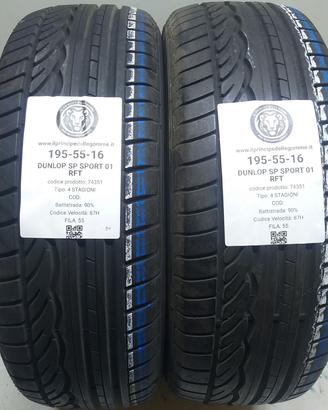 2 GOMME 195 55 16 DUNLOP A74351