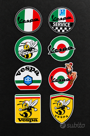Set di N.8 adesivi tipo  Vespa vintage.