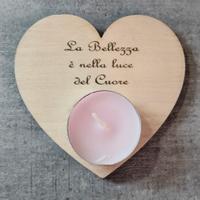 porta candela a forma di cuore