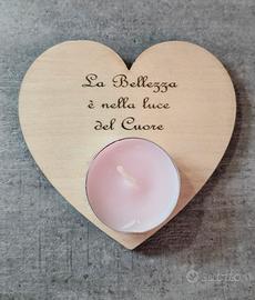 porta candela a forma di cuore