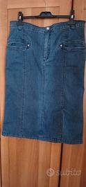gonna in jeans blù 