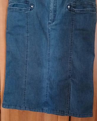 gonna in jeans blù 
