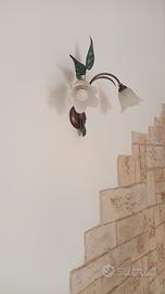 applique luci led fiori foglie antichizzato parete