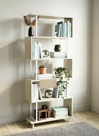 Libreria scaffale 3D in legno e metallo