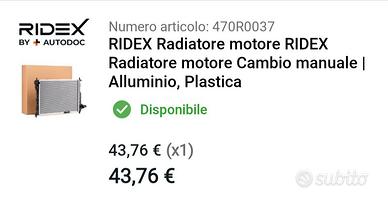 radiatore motore Ridex 