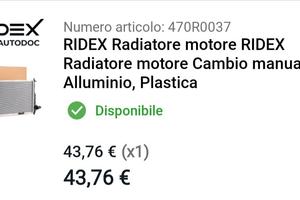 radiatore motore Ridex 