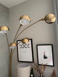 Piantana in metallo oro h 198 cm