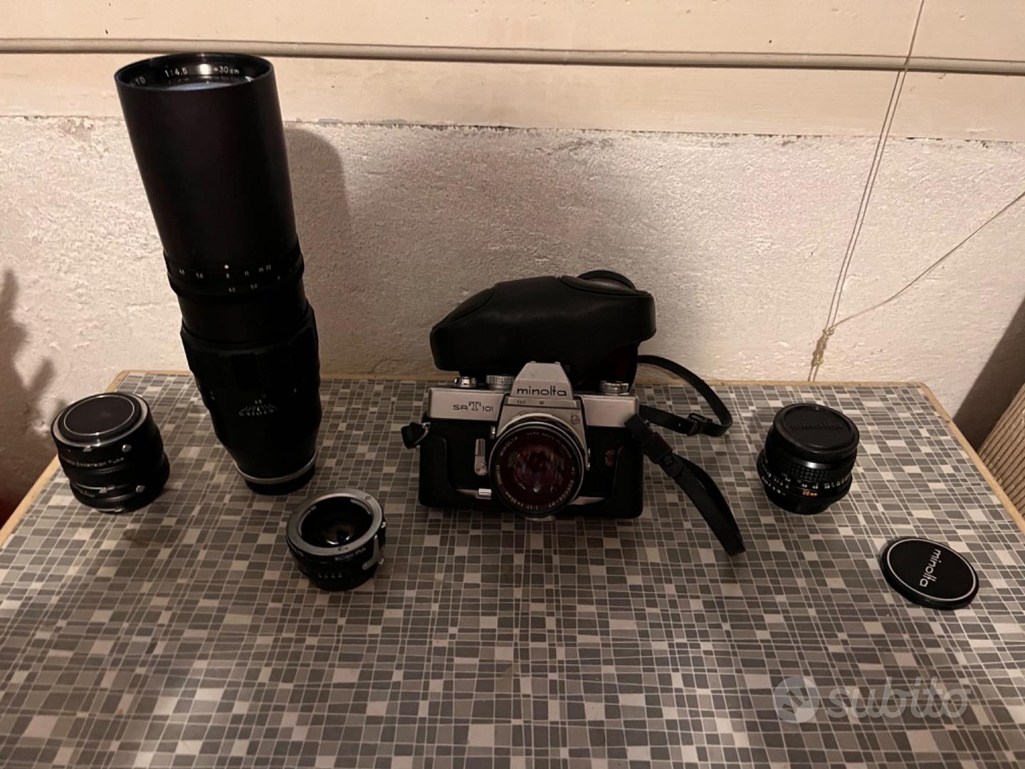 ☆minolta ミノルタ SRT 101 ROKKOR-PF 1：1.7 f=55mm シャターOK レンズ他２本など付属品あり カメラ、光学機器