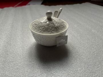 Zuccheriera in porcellana bianca smaltata 