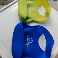 Bavaglini in silicone con tasca 2 pz