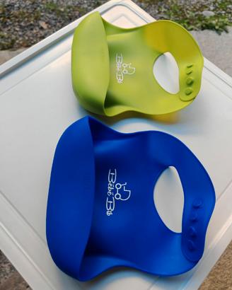 Bavaglini in silicone con tasca 2 pz