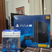 playstation 4 pro + 2 controller + base
