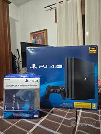 playstation 4 pro + 2 controller + base