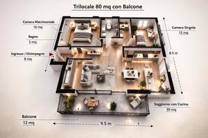 TRILOCALE SPESE COMPRESE - Posto Auto