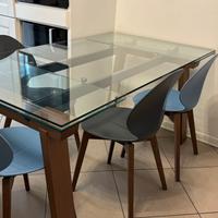 Tavolo Calligaris allungabile cristallo con sedie