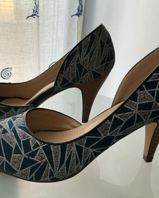 Scarpe donna fantasia blu OMG
