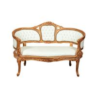 Divanetto Luigi XVI Foglia Oro Anticato - Spedizio