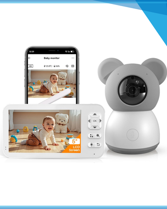 Baby monitor 2K, display LCD 5’’, NUOVO