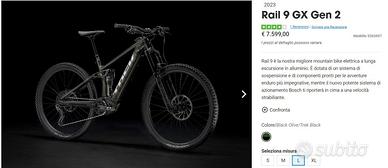 TREK RAIL 9 GX taglia L e bike bosch