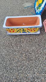 vaso rettangolare altezza 22 larghezza 42 ceramica