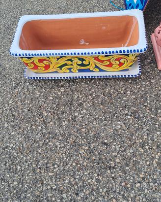 vaso rettangolare altezza 22 larghezza 42 ceramica