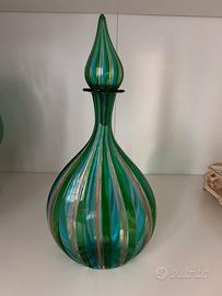 Bottiglia canne verticali vetro di Murano