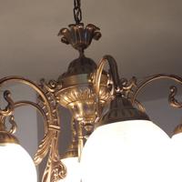 Lampadario sala 6 luci ottone