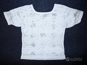 Maglia all'uncinetto A MANICHE CORTE, fatta a mano