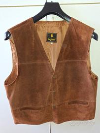 Gilet vera pelle vintage "BUGIARDO"