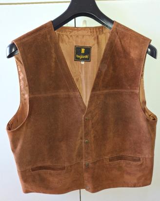 Gilet vera pelle vintage "BUGIARDO"
