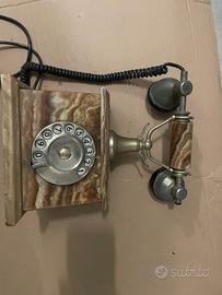 TELEFONO VINTAGE IN OTTONE E ONICE