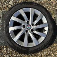 SET 4 CERCHI IN LEGA A TURBINA R16 E GOMME ALFA