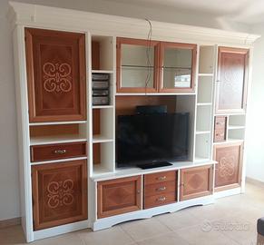 Parete attrezzata modello stilema bicolore 