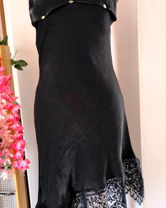 Abito asimmetrico Vintage noir 🖤con bijoux TG42 d