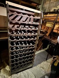 Rastrelliera porta vini in legno antico