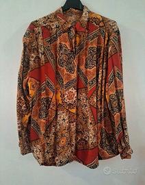 Camicia vintage patchwork boho chic XL festival 