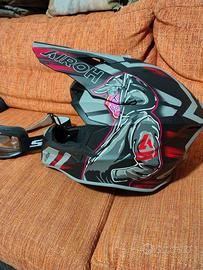 casco cross + mascherina