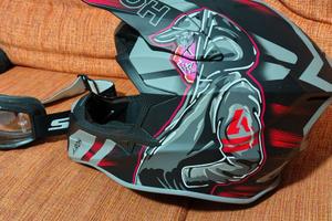 casco cross + mascherina