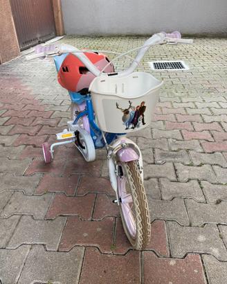 Bicicletta 14" Frozen 4/5 anni bambini con casco