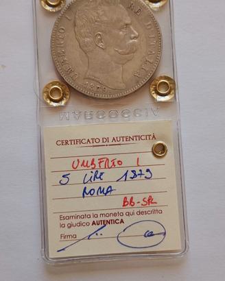 Umberto I 5 lire 1879 bb-spl