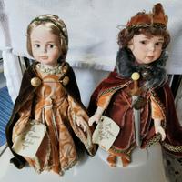 Bambole di porcellana coppie celebri Artù Ginevra