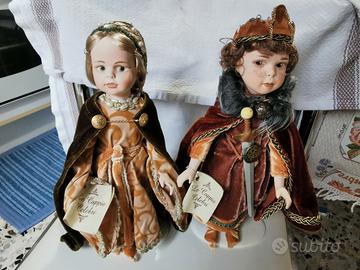 Bambole di porcellana coppie celebri Artù Ginevra