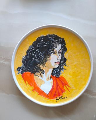 Piatto Guttuso Deruta. "Volto di donna"