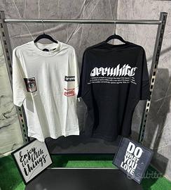 T-shirt nera S oversize off-white