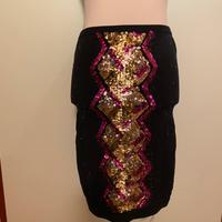 Gonna  in magkia di seta con paillettes