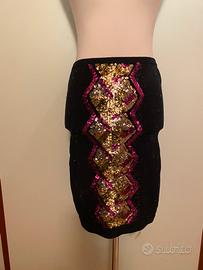 Gonna  in magkia di seta con paillettes