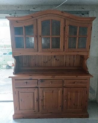 Credenza Cristalliera in Legno massello di Pino